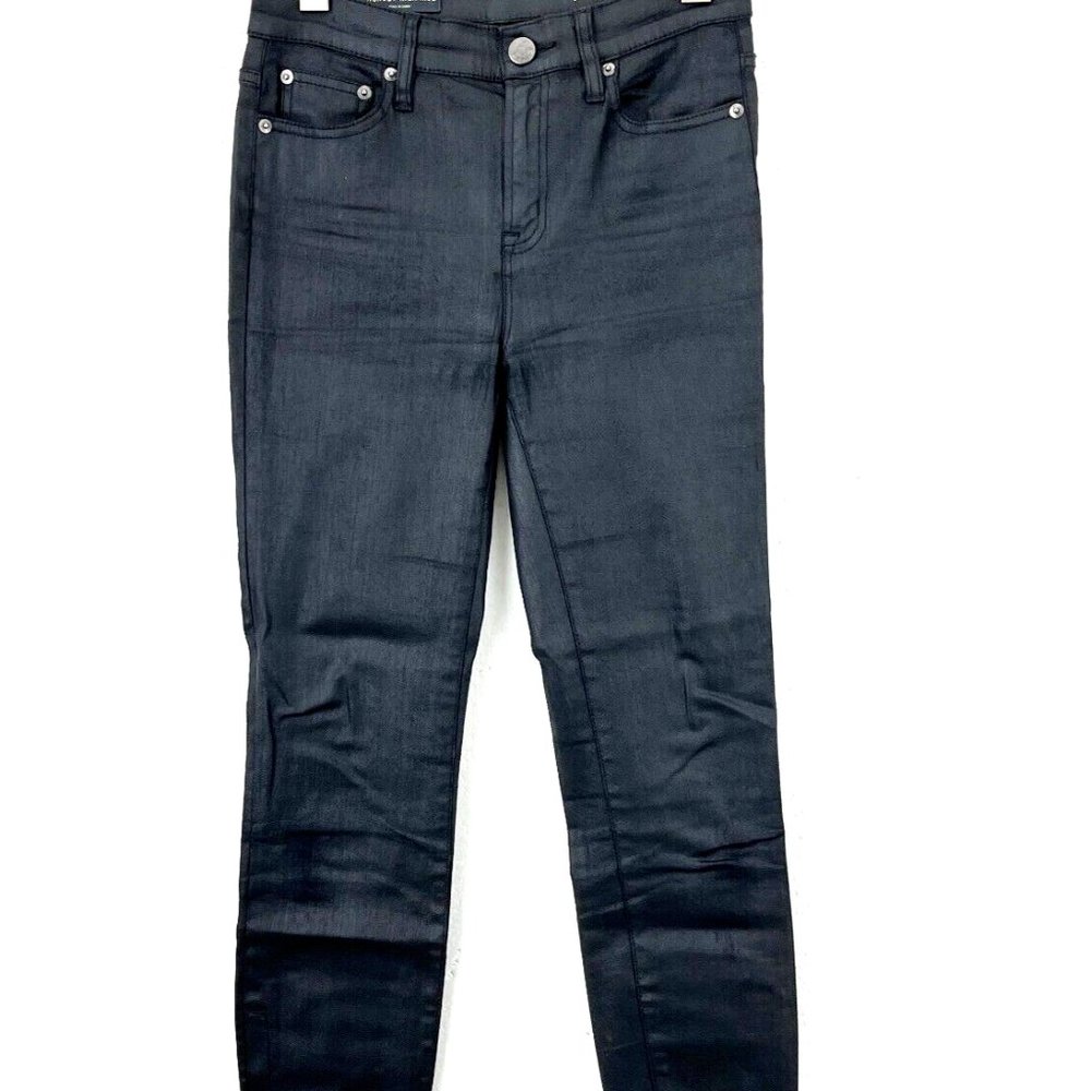 J.Crew High Rise Wax Skinny Black Pants Size 26